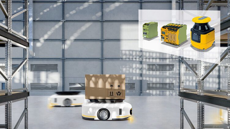 Pilz Sicherheitslösung für Autonomous Mobile Robots (AMR) - Sicher autonom navigieren